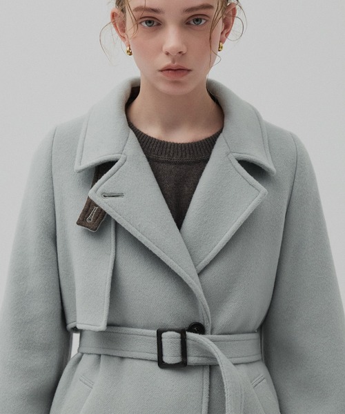 アシメオーバーヨークコート【SUPER140×ファインメリノ／LAMBS WOOL