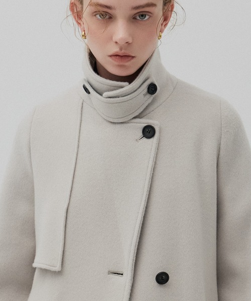 アシメオーバーヨークコート【SUPER140×ファインメリノ／LAMBS WOOL