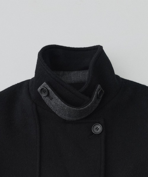 アシメオーバーヨークコート【SUPER140×ファインメリノ／LAMBS WOOL