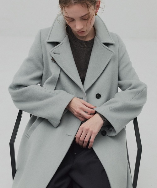 PUBLIC TOKYO アシメオーバーヨークコート　グレー LAMBSアシメオーバーヨークコート(1 GREY): : ウィメンズ｜PUBLIC