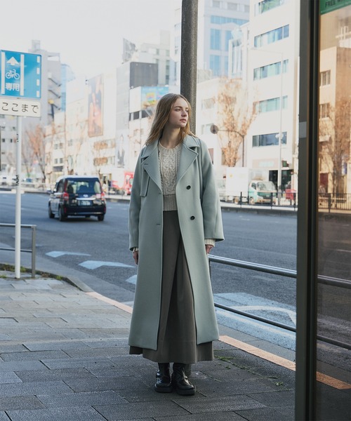 アシメオーバーヨークコート【SUPER140×ファインメリノ／LAMBS WOOL