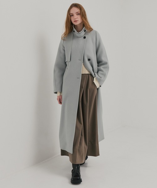 ★2024AW★PUBLIC TOKYO ウール アシメ オーバーヨークコート アシメオーバーヨークコート（チェスターコート）｜PUBLIC TOKYO