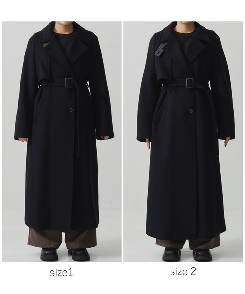 アシメオーバーヨークコート【SUPER140×ファインメリノ／LAMBS WOOL