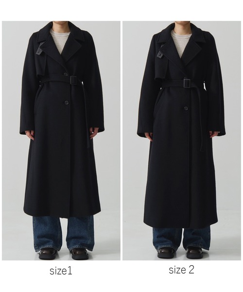 アシメオーバーヨークコート【SUPER140×ファインメリノ／LAMBS WOOL