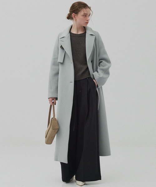 アシメオーバーヨークコート【SUPER140×ファインメリノ／LAMBS WOOL