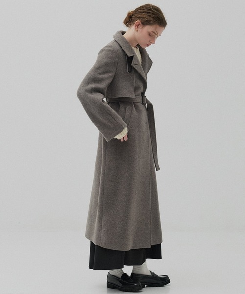 【ほぼ新品】アシメオーバーヨークコート【SUPER140×ファインメリノ】 SUPER140アシメオーバーヨークコート(1 IVORY): : ウィメンズ｜PUBLIC