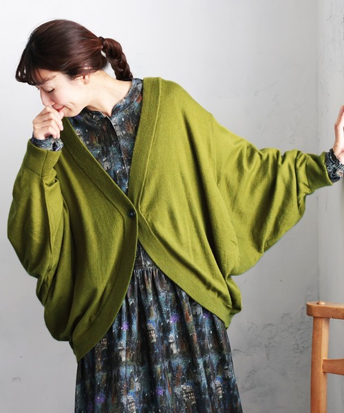 ★美品★フォクシー 日本製 カーディガン【L】ボレロ 肩パッド 羽織り グリーン ☆美品☆フォクシー 日本製 カーディガン【L】ボレロ 肩パッド 羽織り