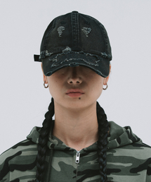 DEFGARMENTS（デフグラメンツ）の「LOGO DESTROYED CAP [BLACK]（キャップ）」