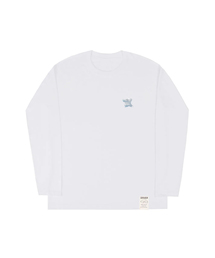 [UNISEX]スモールクラウドベアスマイルロングスリーブTシャツ_ホワイト