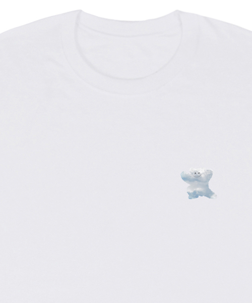 GRAVER（グレーバー）の「[UNISEX]スモールクラウドベアスマイルロングスリーブTシャツ_ホワイト（Tシャツ/カットソー・レディース・ホワイト・MEDIUM/LARGE）」の2枚目の写真