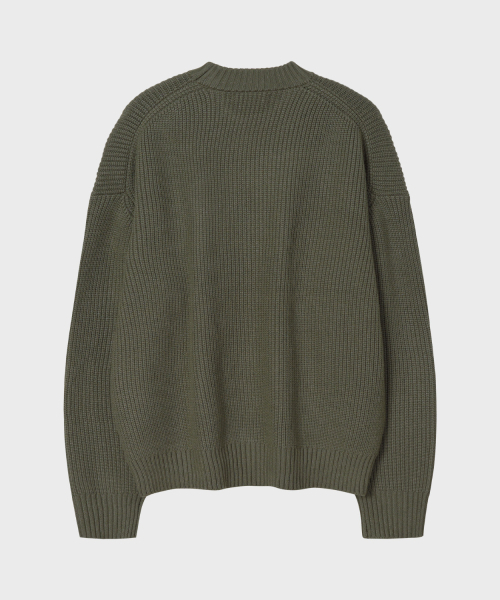 LEIRE（ルアール）の「ソフトテクスチャーラウンドニット [カーキ]（ニット/セーター・メンズ・その他・MEDIUM/LARGE/X-LARGE）」の4枚目の写真