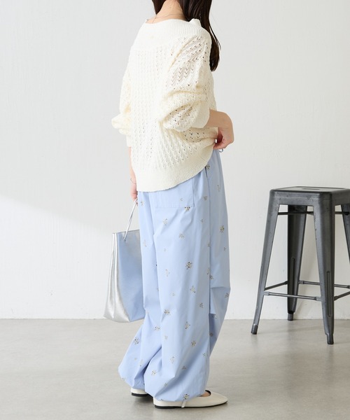 COLLAGE GALLARDAGALANTE(コラージュガリャルダガランテ)の「レースステッチニット(ニット/セーター・レディース・オフホワイト/イエロー・FREE)」の10枚目の写真