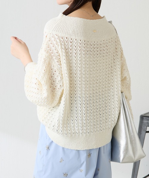 COLLAGE GALLARDAGALANTE(コラージュガリャルダガランテ)の「レースステッチニット(ニット/セーター・レディース・オフホワイト/イエロー・FREE)」の5枚目の写真