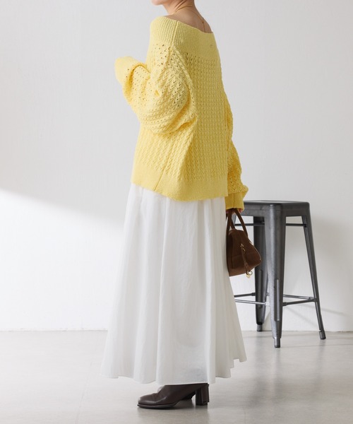 COLLAGE GALLARDAGALANTE(コラージュガリャルダガランテ)の「レースステッチニット(ニット/セーター・レディース・オフホワイト/イエロー・FREE)」の16枚目の写真