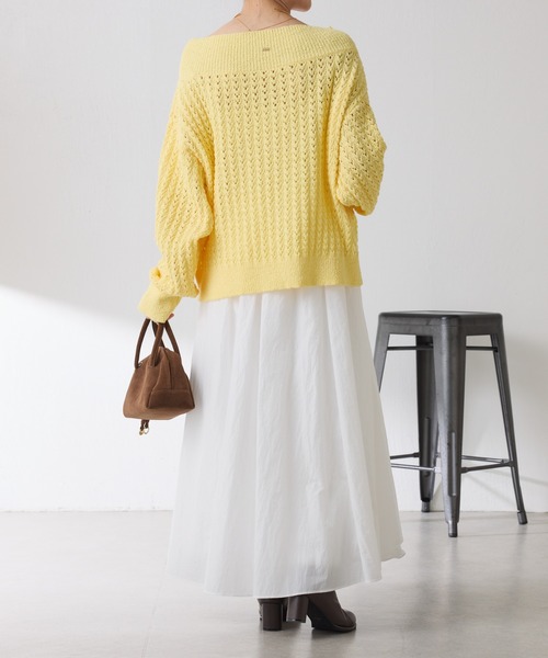 COLLAGE GALLARDAGALANTE(コラージュガリャルダガランテ)の「レースステッチニット(ニット/セーター・レディース・オフホワイト/イエロー・FREE)」の17枚目の写真