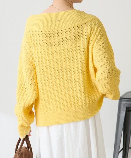COLLAGE GALLARDAGALANTE(コラージュガリャルダガランテ)の「レースステッチニット(ニット/セーター・レディース・オフホワイト/イエロー・FREE)」の14枚目の写真