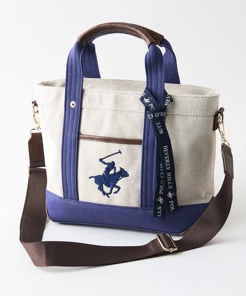 BEVERLY HILLS POLO CLUB(ビバリーヒルズポロクラブ)の「【BEVERLY HILLS POLO CLUB/ビバリーヒルズポロクラブ】【表情豊かなエルガリー素材】ミニトートバッグ 2WAYショルダー ニュアンスカラー(トートバッグ・レディース・ブラック/ピンク/ブラウン/ネイビー・FREE)」の2枚目の写真
