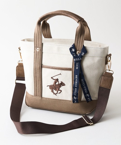 BEVERLY HILLS POLO CLUB(ビバリーヒルズポロクラブ)の「【BEVERLY HILLS POLO CLUB/ビバリーヒルズポロクラブ】【表情豊かなエルガリー素材】ミニトートバッグ 2WAYショルダー ニュアンスカラー(トートバッグ・レディース・ブラック/ピンク/ブラウン/ネイビー・FREE)」の3枚目の写真