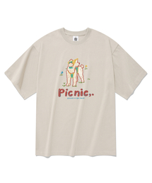 ピクニック半袖Tシャツベージュ