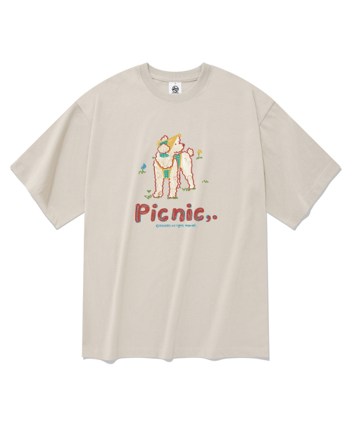 RADINEO(ラディネオ)の「ピクニック半袖Tシャツベージュ(Tシャツ/カットソー・メンズ・その他・X-LARGE/LARGE/MEDIUM/SMALL)」の1枚目の写真