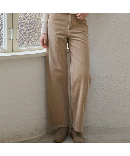 SLOWLOLLI(スローローリ)の「Soft corduroy pants_3 Colors(その他パンツ・レディース・アイボリー/チャコール/Beige・3(L)/2(M)/1(S))」の3枚目の写真