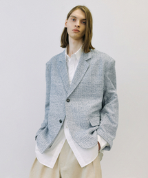 ENDOOR（エンドア）の「Coco tweed jacket (navy bokashi)（テーラードジャケット）」