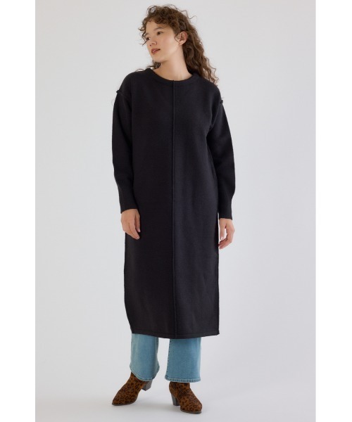 RODEO CROWNS WIDE BOWL（ロデオクラウンズワイドボウル）の「2WAYニットロングワンピース（ワンピース・レディース・ブラック/アイボリー/杢グレー・FREE）」の4枚目の写真