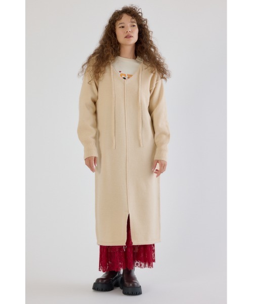 RODEO CROWNS WIDE BOWL（ロデオクラウンズワイドボウル）の「2WAYニットロングワンピース（ワンピース・レディース・ブラック/アイボリー/杢グレー・FREE）」の9枚目の写真