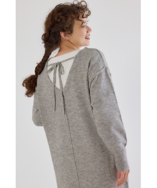 RODEO CROWNS WIDE BOWL（ロデオクラウンズワイドボウル）の「2WAYニットロングワンピース（ワンピース・レディース・ブラック/アイボリー/杢グレー・FREE）」の15枚目の写真