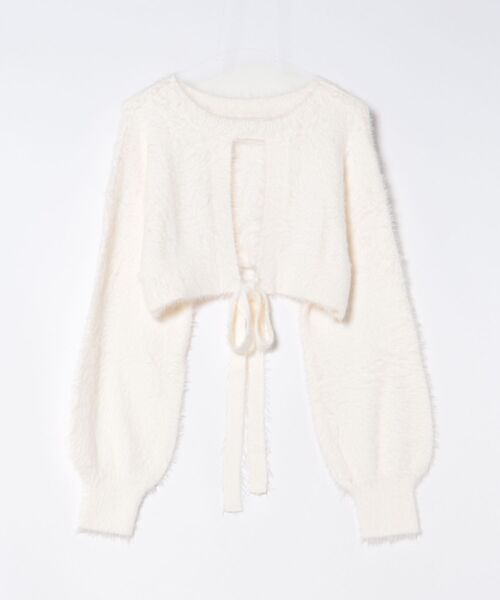 DURAS（デュラス）の「ロングテープマルチシャギーニット（カーディガン/ボレロ・レディース・ホワイト/ピンク/ブラック・FREE）」の19枚目の写真