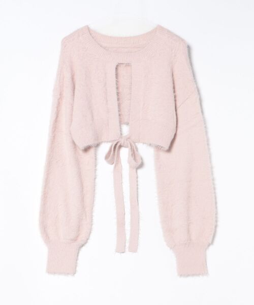 DURAS（デュラス）の「ロングテープマルチシャギーニット（カーディガン/ボレロ・レディース・ホワイト/ピンク/ブラック・FREE）」の22枚目の写真