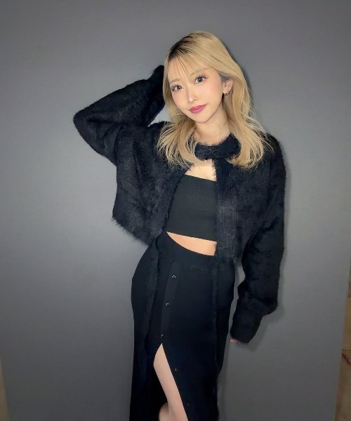 DURAS（デュラス）の「ロングテープマルチシャギーニット（カーディガン/ボレロ・レディース・ホワイト/ピンク/ブラック・FREE）」の20枚目の写真