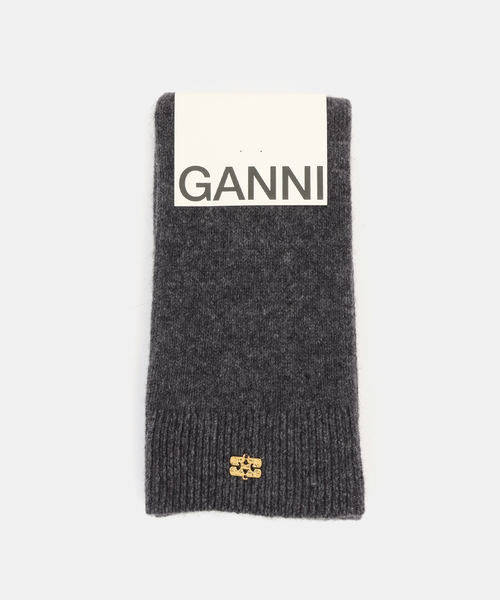 GANNI（ガニー）の「GANNI / ガニー Wool Yak Mix High Socks（ソックス/靴下・レディース・チャコールグレー・FREE）」の4枚目の写真
