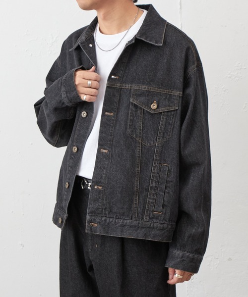 COLONY 2139(コロニートゥーワンスリーナイン)の「ナチュラルスラブデニムジャケット(デニムジャケット・メンズ・インディゴブルー/ブラック・MEDIUM/LARGE)」の4枚目の写真