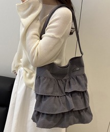【ふんわりフリルで大人可愛く♪】フリルショルダーバッグ