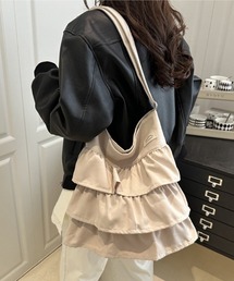 【ふんわりフリルで大人可愛く♪】フリルショルダーバッグ