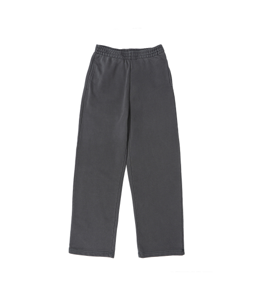BECANVAS(ビキャンバス)の「BECANVAS PIGMENT DYDE OVERFIT STRAIGHT SEWATPANTS (CHARCOAL)(スウェットパンツ・レディース・ダークグレー・LARGE/MEDIUM/SMALL)」の1枚目の写真
