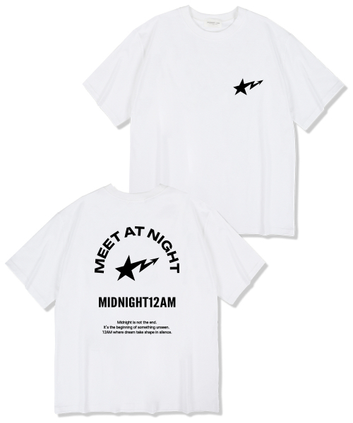 MIDNIGHT12AM(ミッドナイト12エーエム)の「ミットアンドナイト オーバーサイズ 半袖Tシャツ ホワイト(Tシャツ/カットソー・メンズ・その他・LARGE/X-LARGE/XX-LARGE)」の1枚目の写真