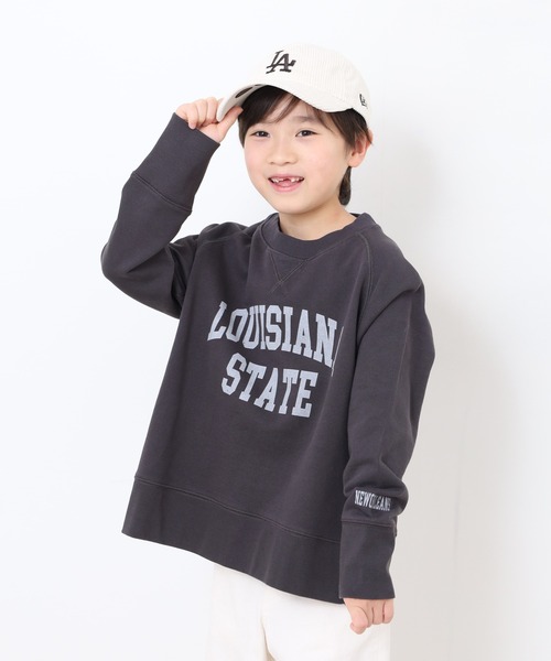 OMNES(オムネス)の「裏毛スウェットサイドスリットプルオーバー KIDS(スウェット・キッズ・ピンクベージュ/チャコール/モカ・130cm/120cm)」の2枚目の写真