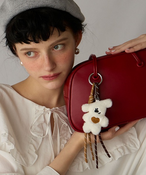 BONLECILL Marche（ボンルシールマルシェ）の「【BONLECILL Marche】ハートくまさんマスコットチャーム／ぬいぐるみキーホルダー（キーホルダー・レディース・ブラウン/ホワイト・FREE）」の10枚目の写真