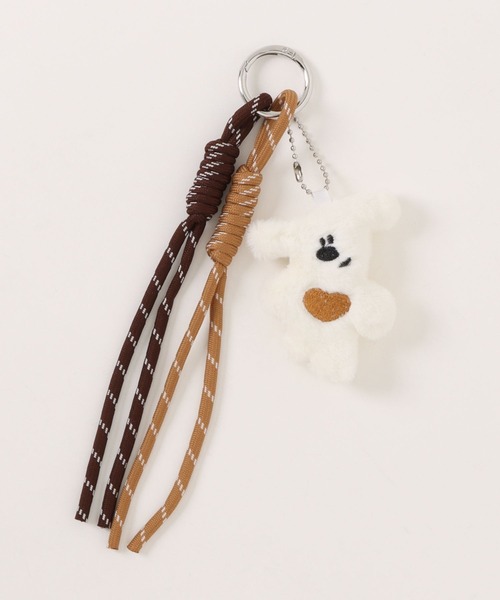 BONLECILL Marche（ボンルシールマルシェ）の「【BONLECILL Marche】ハートくまさんマスコットチャーム／ぬいぐるみキーホルダー（キーホルダー・レディース・ブラウン/ホワイト・FREE）」の12枚目の写真