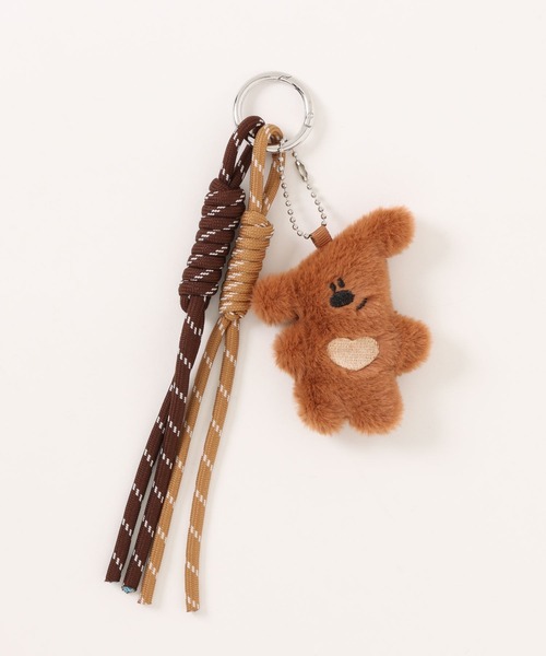 BONLECILL Marche（ボンルシールマルシェ）の「【BONLECILL Marche】ハートくまさんマスコットチャーム／ぬいぐるみキーホルダー（キーホルダー・レディース・ブラウン/ホワイト・FREE）」の13枚目の写真