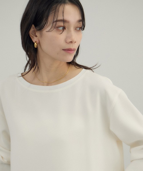 SALON adam et rope'（サロン アダム エ ロペ）の「トリアセボートリブブラウス / セットアップ対応（シャツ/ブラウス・レディース・オフホワイト/ブラック・FREE）」の13枚目の写真