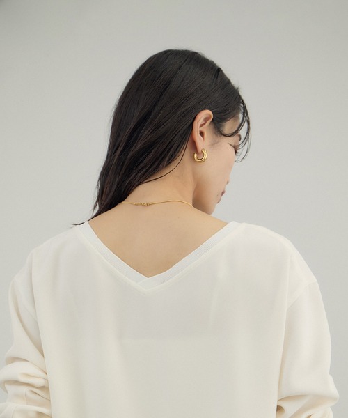 SALON adam et rope'（サロン アダム エ ロペ）の「トリアセボートリブブラウス / セットアップ対応（シャツ/ブラウス・レディース・オフホワイト/ブラック・FREE）」の14枚目の写真
