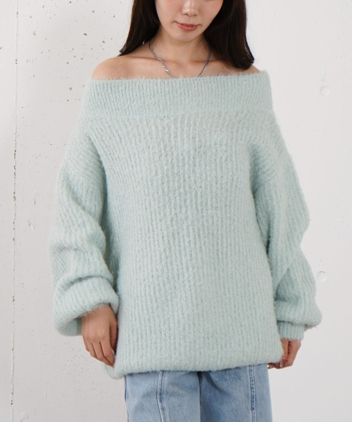 archives(アルシーヴ)の「カールフェザーオフショルニットプルオーバー(ニット/セーター・レディース・イエロー/グリーン/アイボリー・MEDIUM)」の20枚目の写真