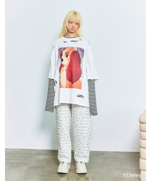 Little sunny bite(リトルサニーバイト)の「/little sunny bite Disney collection/ lady fake layered long tee(Tシャツ/カットソー・レディース・ピンク/ホワイト/ブラック・SMALL/MEDIUM)」の4枚目の写真
