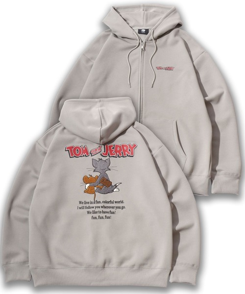 Tom&Jerry(トムアンドジェリー)の「2026SS Tom and Jerry/トムとジェリー オーバーサイズ リップルダンボールスウェット アップリケ/サガラバック刺繍 ワンポイント フルジップパーカー レディース メンズ(パーカー・レディース・グレー/アッシュグレー/ブラック/チャコール・M/LL/L)」の5枚目の写真