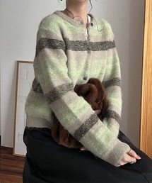 マルチボーダー ニット」に該当するレディースのカーディガン/ボレロ