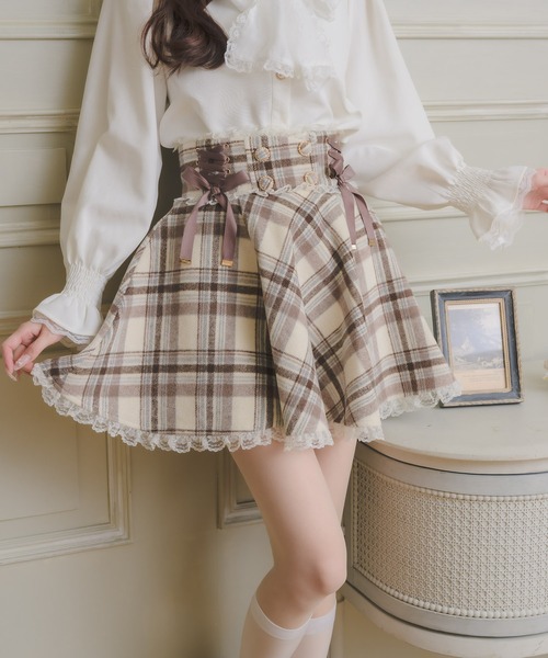 couture BY ROJITA(クチュールバイロジータ)の「チェックミニスカート(スカート・レディース・グレー/ブラック/ブラウン・FREE)」の3枚目の写真