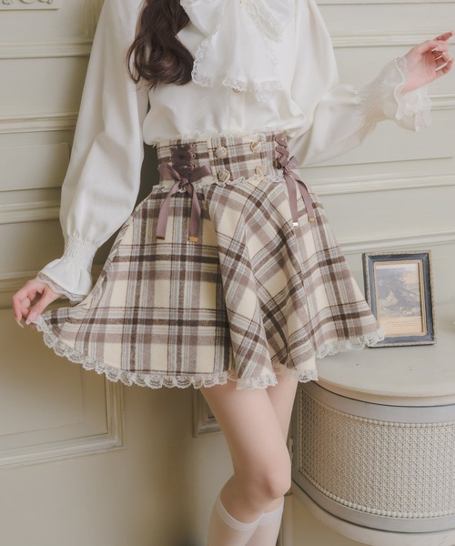 couture BY ROJITA(クチュールバイロジータ)の「チェックミニスカート(スカート・レディース・グレー/ブラック/ブラウン・FREE)」の10枚目の写真